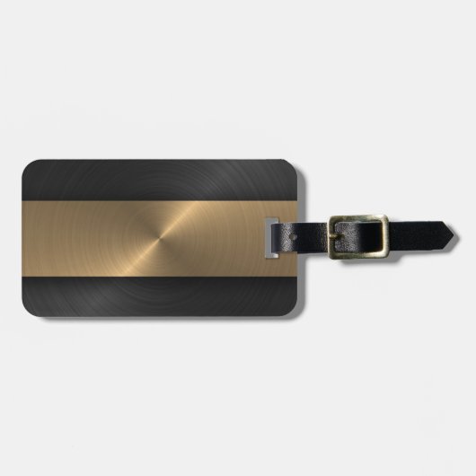 黒および金ゴールド ラゲッジタグ (正面横)