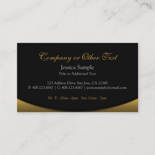 黒および金ゴールド 名刺 (正面)