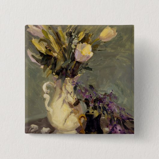 黒および金ゴールド 缶バッジ (正面)