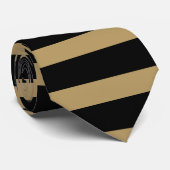 黒および金ゴールドIIの横のストライプ ネクタイ (ロール)
