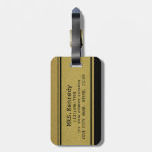 黒および金ゴールドMrs.Brideの新婚者 ラゲッジタグ (裏面縦)