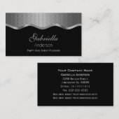 黒および金属の一見の名刺 名刺 (正面/裏面)