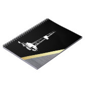 黒および金属の白い掘削装置のシルエット ノートブック (左側)