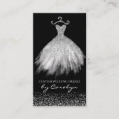 黒および銀のきらびやかな裁縫婦の名刺 名刺 (正面)