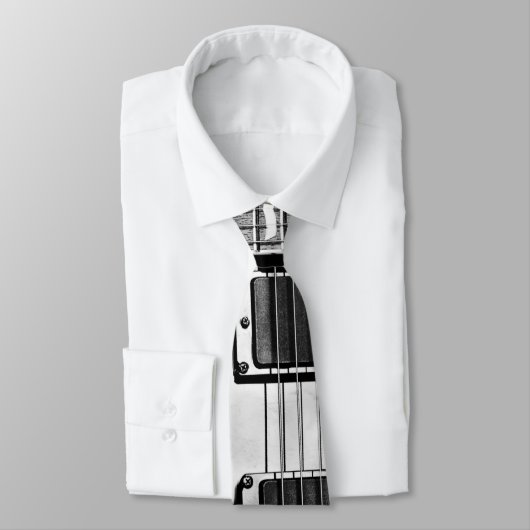 黒および銀のエレキギター音楽タイ ネクタイ (タイ)