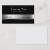 黒および銀の金属名刺のテンプレート 名刺 (正面/裏面)