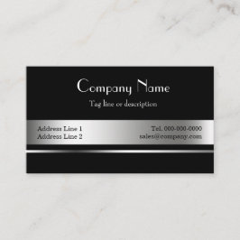 黒および銀の金属名刺のテンプレート 名刺