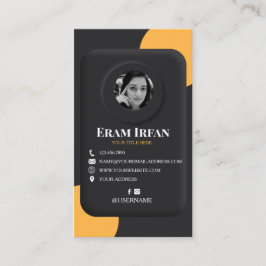 黒および黄エレガント色の3D名刺 名刺