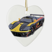 黒および黄色のスーパーカー セラミックオーナメント (右)