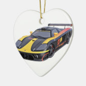黒および黄色のスーパーカー セラミックオーナメント (左)