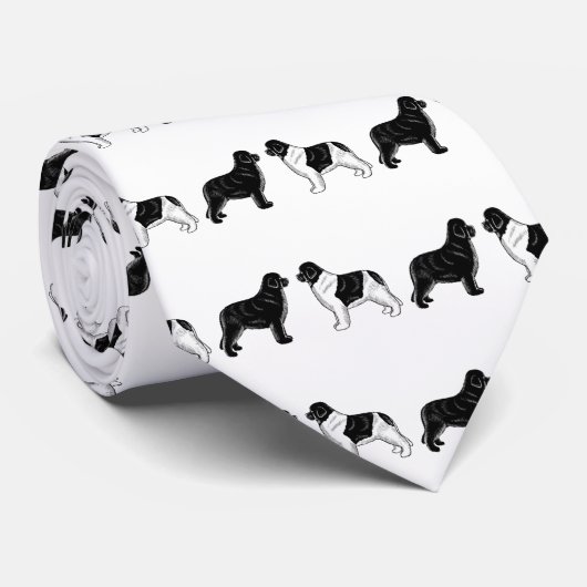 黒およびLandseerニューファウンドランド犬 ネクタイ (ロール)