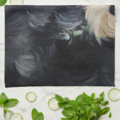 黒およびwheatenスコットランドテリアのスコッチテリアの芸術 キッチンタオル (折り畳み)