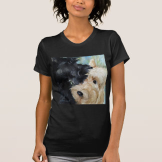 黒およびwheatenスコットランドテリアのスコッチテリアの芸術 tシャツ