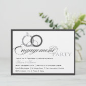 黒およびWhitemScriptの婚約パーティの招待状 招待状 (スタンド正面)