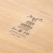 黒お洒落いシャンパンタワーザデイト アクリル招待状 (レイダウン)