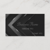 黒お洒落と灰色のシェブロン 名刺 (正面)