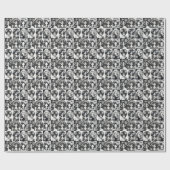 黒お洒落と白の女性 ラッピングペーパー (フラット)