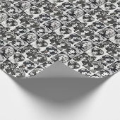 黒お洒落と白の女性 ラッピングペーパー (角)