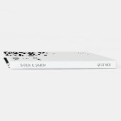 黒お洒落と白の花結婚色 ゲストブック (背)