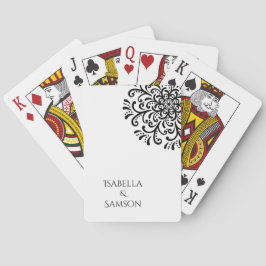 黒お洒落と白の花結婚色 トランプ