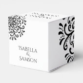 黒お洒落と白の花結婚色 フェイバーボックス (裏面サイド)
