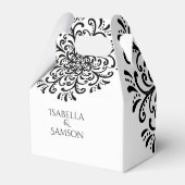 黒お洒落と白の花結婚色 フェイバーボックス (裏面サイド)
