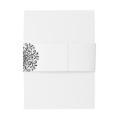 黒お洒落と白の花結婚色 招待状ベリーバンド (裏面例)