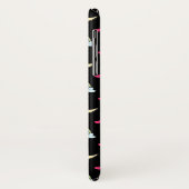 黒お洒落に浮かぶ月、星、雲のパターン Case-Mate iPhoneケース (裏面/左)