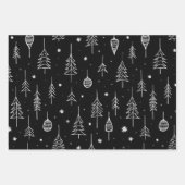 黒お洒落のクリスマス ラッピングペーパーシート (正面2)