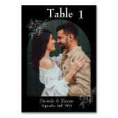 黒お洒落の結婚写真表の番号 テーブルナンバー (裏面)