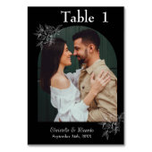 黒お洒落の結婚写真表の番号 テーブルナンバー (正面)