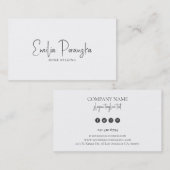 黒お洒落カスタムタイポグラフィオン白 名刺 (正面/裏面)