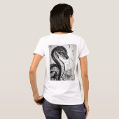 黒お洒落スタイリッシュ白の蛇の入れ墨» Tシャツ (裏面フル)