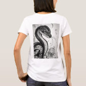 黒お洒落スタイリッシュ白の蛇の入れ墨» Tシャツ (裏面)