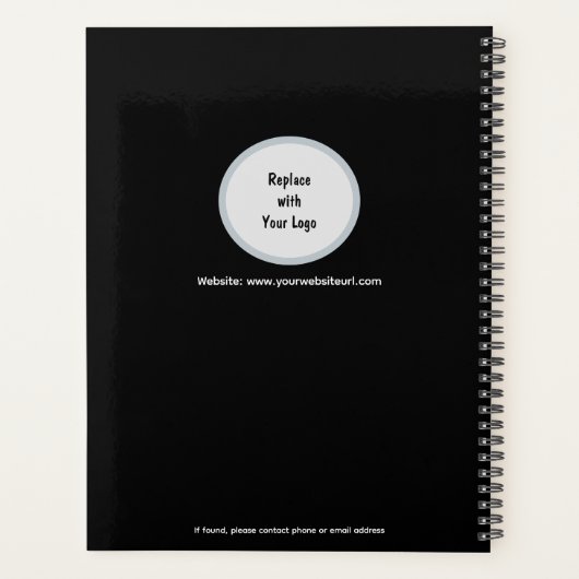 黒お洒落パーソナライズされたアポイントメント本 プランナー手帳 (裏面)