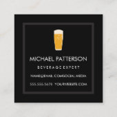 黒お洒落ビールのアイコン スクエア名刺 (裏面)