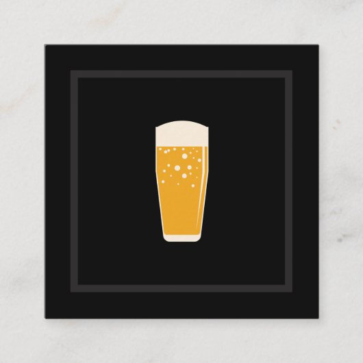 黒お洒落ビールのアイコン スクエア名刺 (正面)