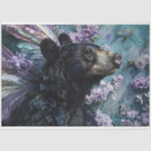 黒お洒落フローラ素朴ベアデコパージュ 薄葉紙 (正面)