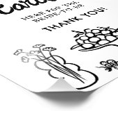 黒お洒落ブライダルシャワー描レシピ標識 フォトプリント            (角)