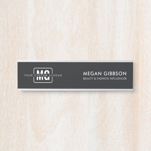 黒お洒落プロフェッショナルモノグラつるムの名前 サインプレート (正面)