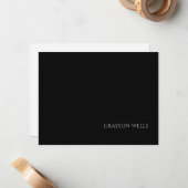 黒お洒落モダンとグレーのプロフェッショナル ノートカード (正面/裏面インサイチュ)