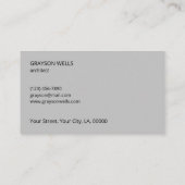 黒お洒落モダンとグレー高品質 名刺 (裏面)