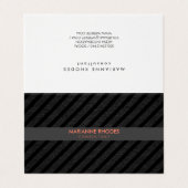 黒お洒落モダンデニムストライプ 名刺 (外部フラット)