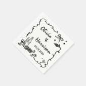 黒お洒落手引き結婚の スタンダードカクテルナプキン (角)