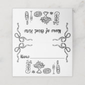 黒お洒落手描きブライダルシャワー プレイスカード (外部開封)