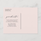 黒お洒落文字写真卒業 案内ポストカード (裏面)