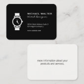 黒お洒落時計アイコン 名刺 (正面/裏面)