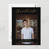 黒お洒落書モダン写真院生 ポストカード (正面/裏面)