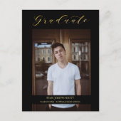 黒お洒落書モダン写真院生 ポストカード (正面)