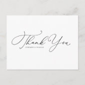 黒お洒落書結婚の感謝 ポストカード (正面)